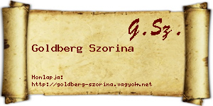 Goldberg Szorina névjegykártya